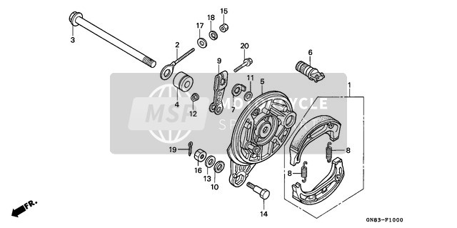 Honda C90M 1996 Rear Brake Panel for a 1996 Honda C90M